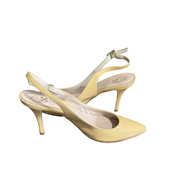 ✨ Vince Camuto Nude Patent Slingback Heels – Size 6.5 – 3” Heel ✨ - Picture 4 of 6